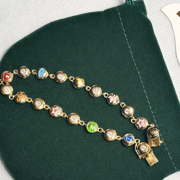 Karma and Luck Celestial Blessings Gold Bracelet Symbol Accents 7.5” - Picture 7 of 7